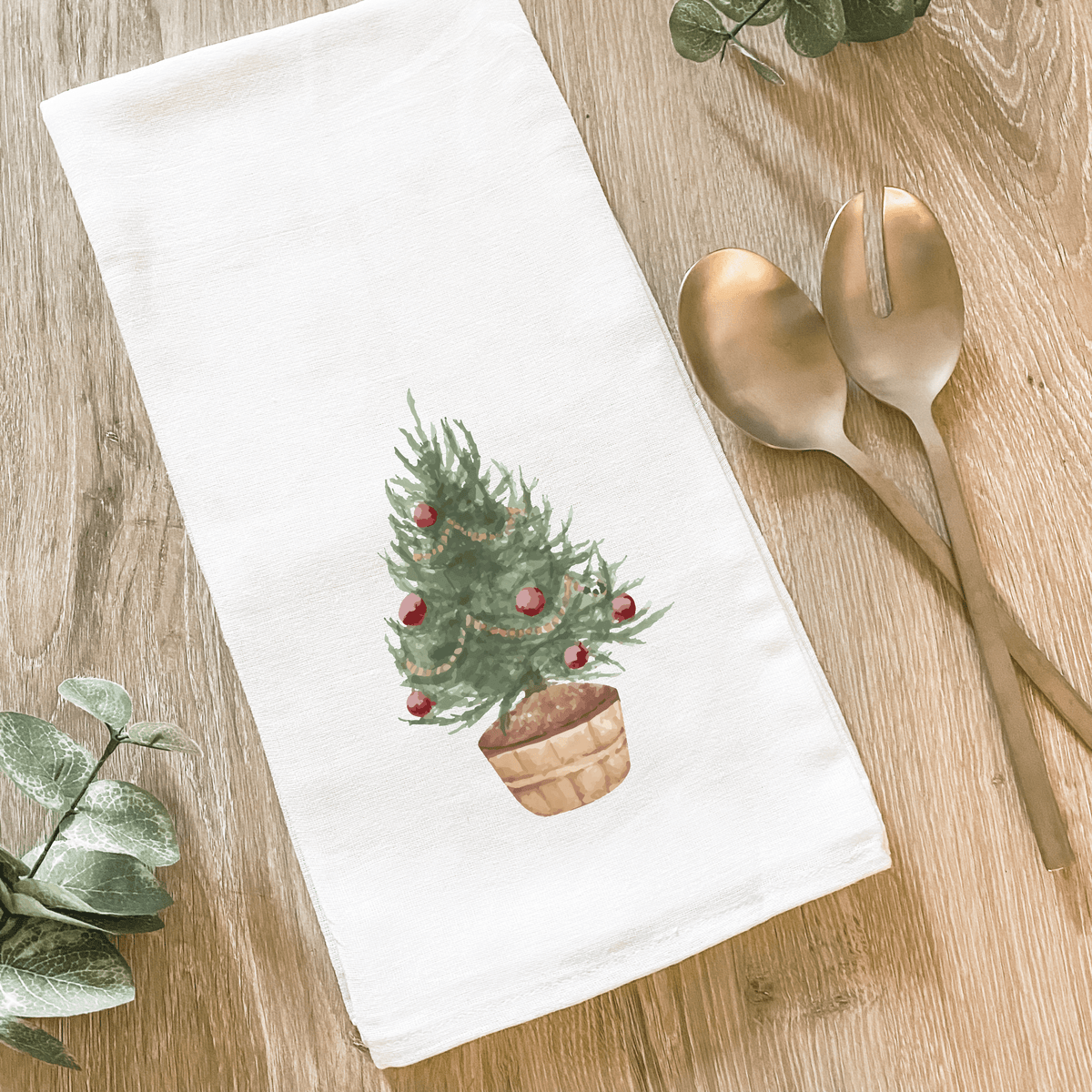Holiday Christmas Tree - Cotton Tea Towel - The Mustard Seed Collection, The Seed