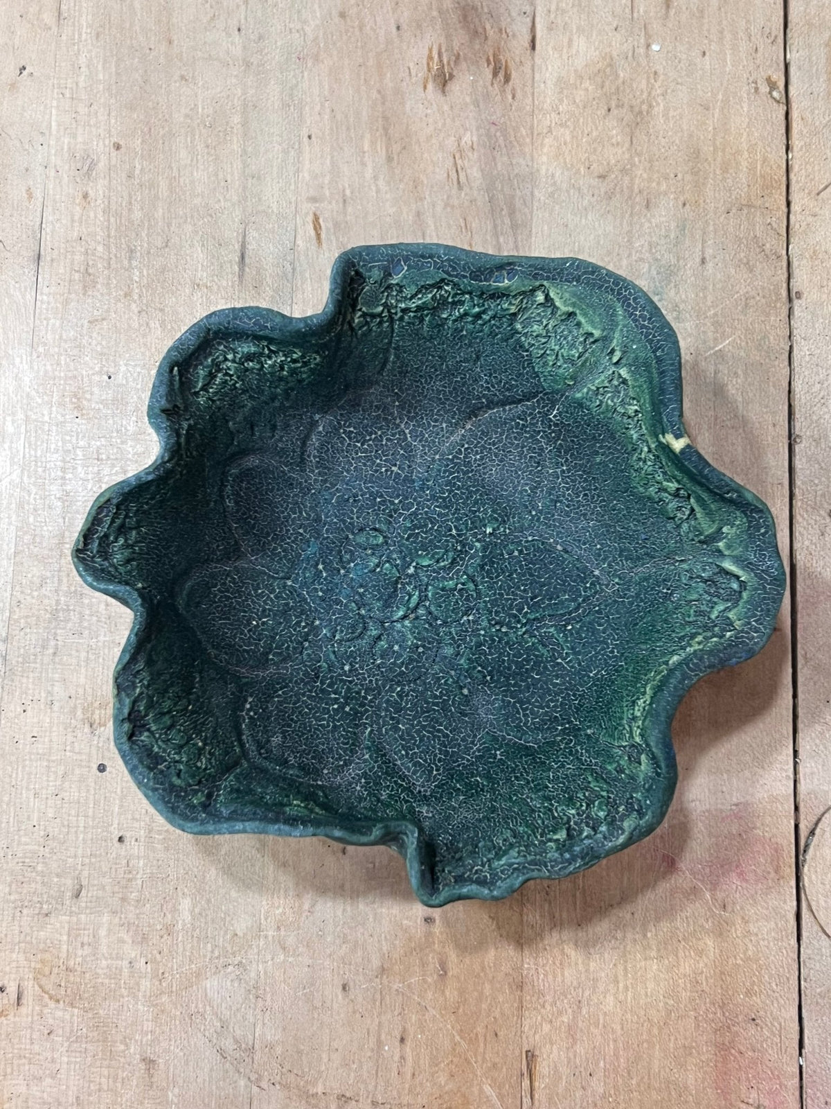 Homosassa Florida Artisan Organic Ruffled Ceramic Dish (2" x 6.5") 