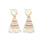 Hoop Earrings Featuring Striped Seed Bead Tassel - The Mustard Seed Collection, The Seed