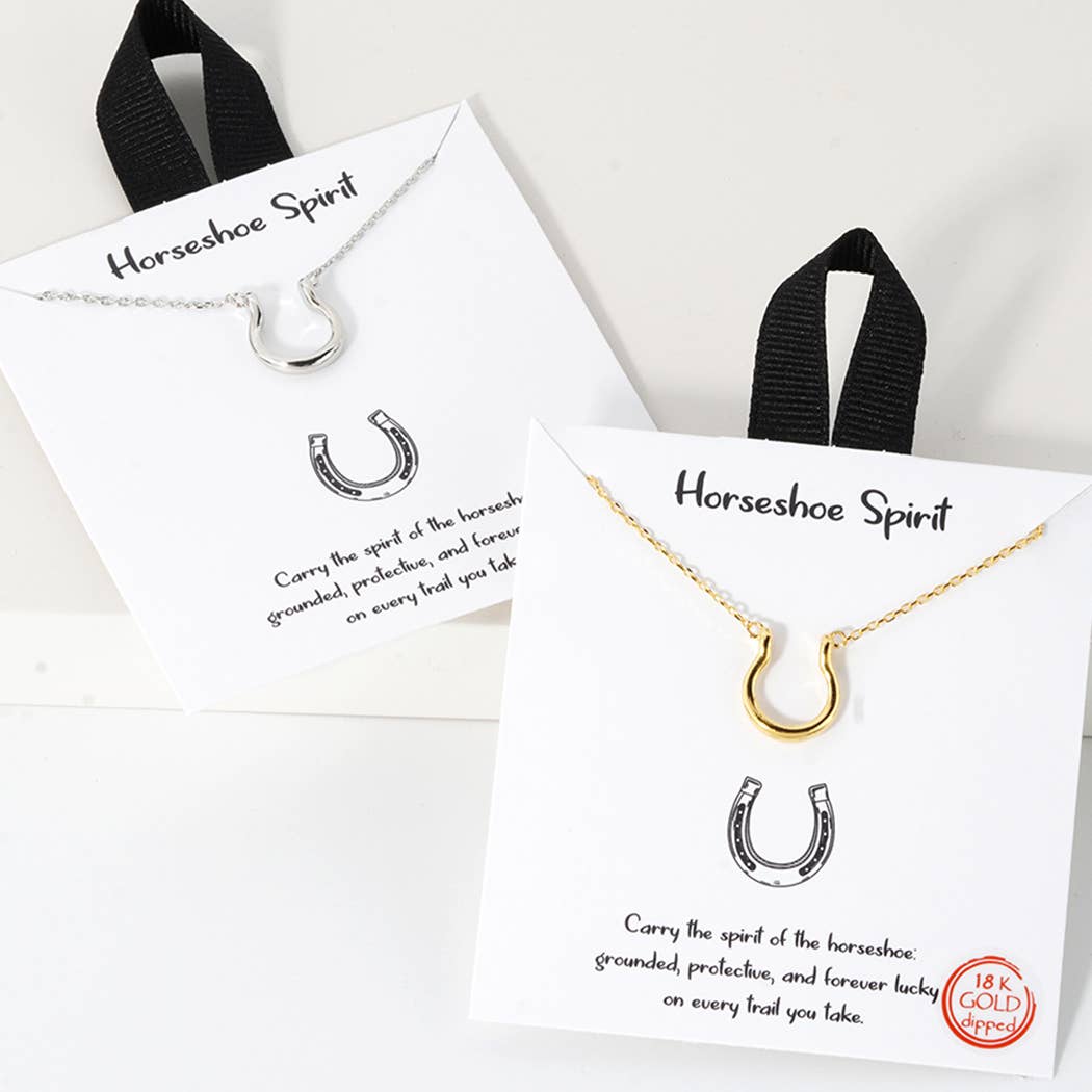 Horseshoe Spirit Pendant  Gold Dipped Necklace : GD / ONE SIZE Fashion City