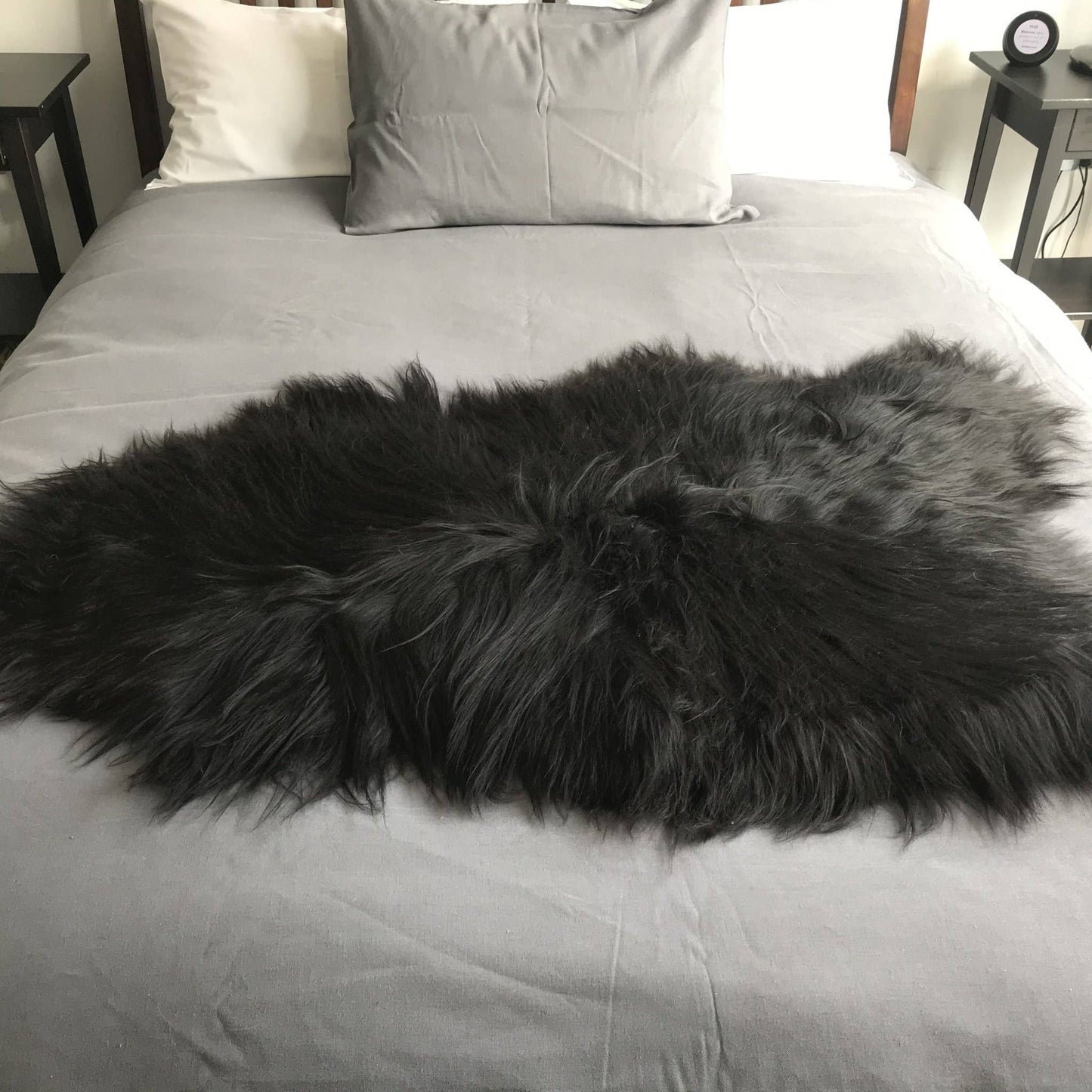Icelandic Natural Black Eco Sheepskin Rug 100% Undyed: XL - The Mustard Seed Collection, The Seed