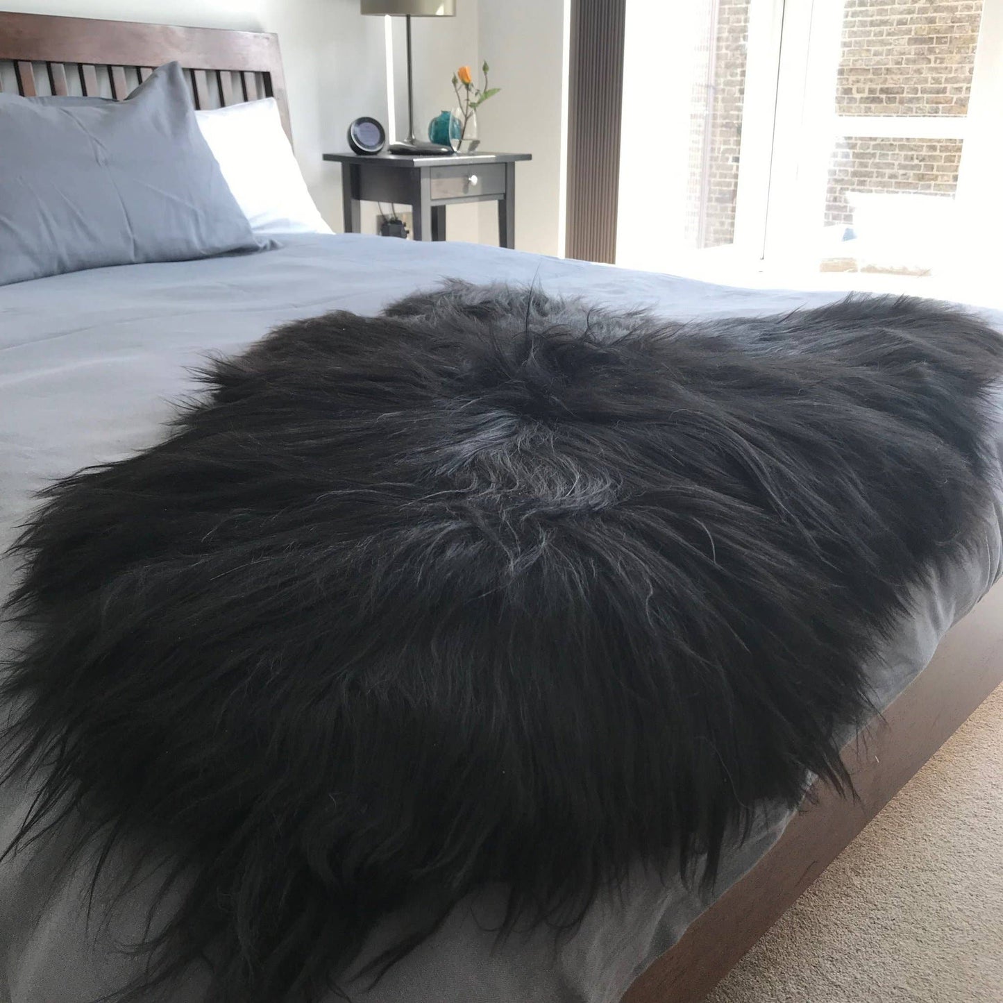 Icelandic Natural Black Eco Sheepskin Rug 100% Undyed: XL - The Mustard Seed Collection, The Seed