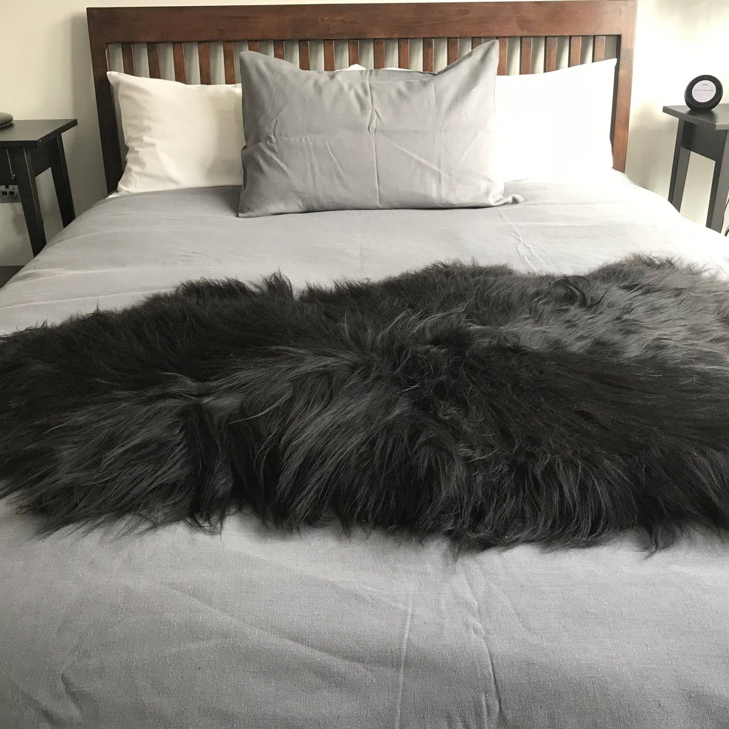 Icelandic Natural Black Eco Sheepskin Rug 100% Undyed: XL - The Mustard Seed Collection, The Seed