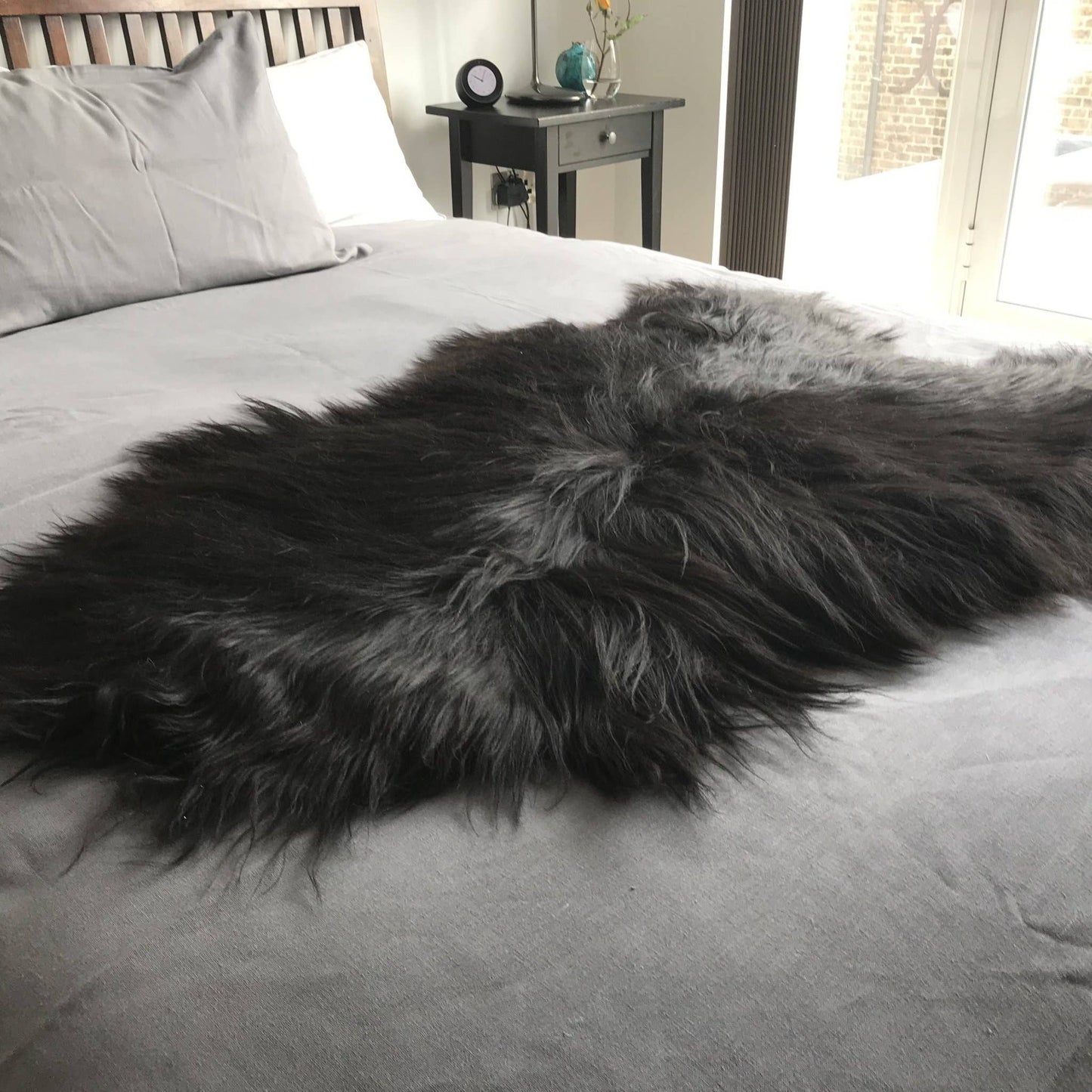 Icelandic Natural Black Eco Sheepskin Rug 100% Undyed: XL - The Mustard Seed Collection, The Seed