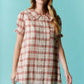Plaid Button Down Mini Dress Fantastic Fawn