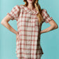 Plaid Button Down Mini Dress Fantastic Fawn