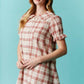 Plaid Button Down Mini Dress Fantastic Fawn