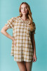 Plaid Button Down Mini Dress Fantastic Fawn