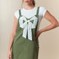 Ribbon Front Overall Mini Skirt Fantastic Fawn