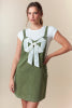 Ribbon Front Overall Mini Skirt Fantastic Fawn