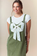 Ribbon Front Overall Mini Skirt Fantastic Fawn