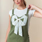 Ribbon Front Overall Mini Skirt Fantastic Fawn