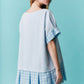 Short Sleeve Oversized Tunic Dress Featuring Plaid Skirt and Lace Trim Fantastic Fawn