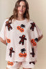 Halloween Towel Patch Detailed Short Sleeve Knit Top Fantastic Fawn