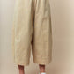 Washed Twill Elastic Waist Wide Pants Fantastic Fawn