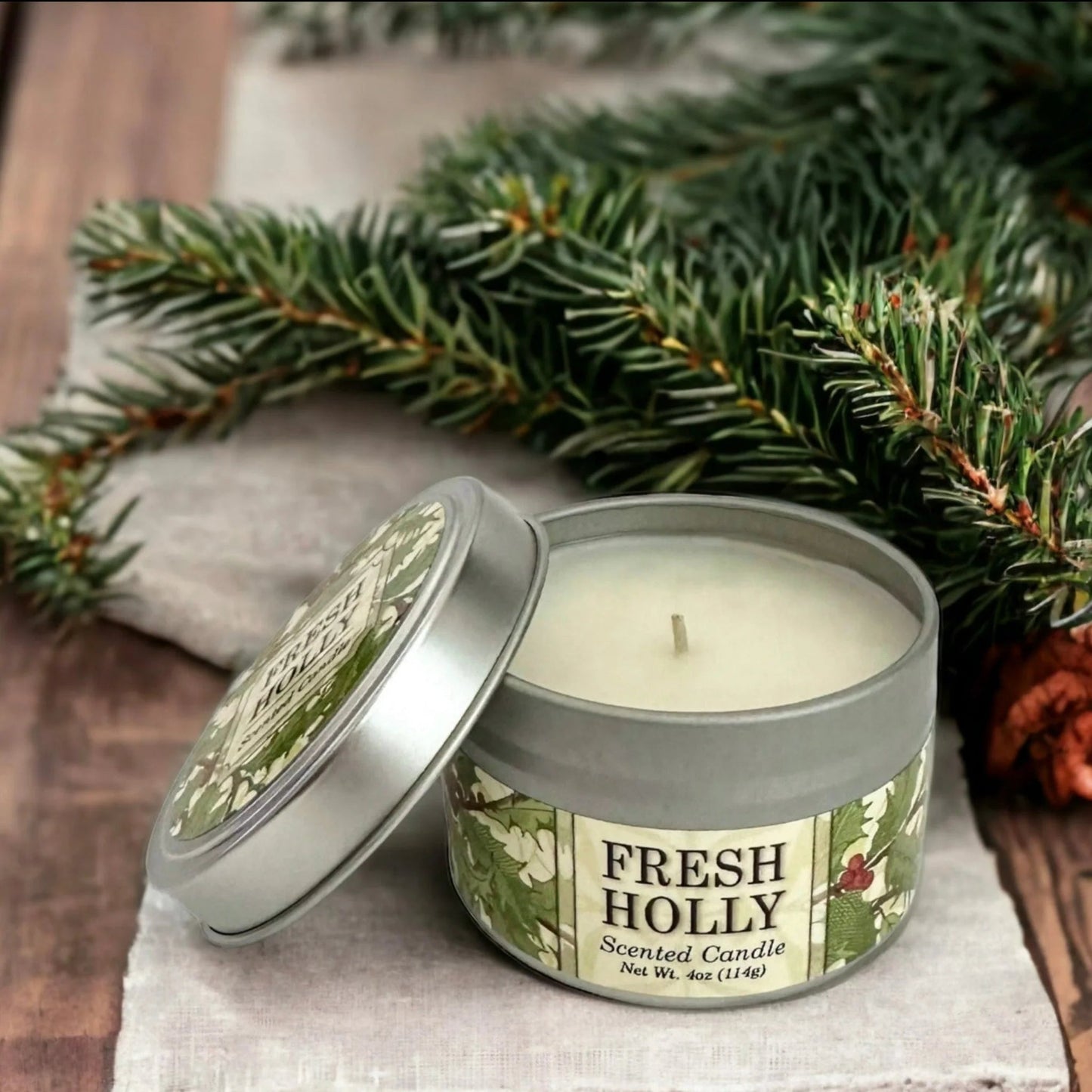 Fresh Holly— 4 oz Artisan Candle greenwhich bay trading co