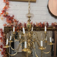 Vintage 12-Light Polished Brass Two-Tier Chandelier – 25" x 25" with 28" Chain The Mustard Seed Collection, The Seed