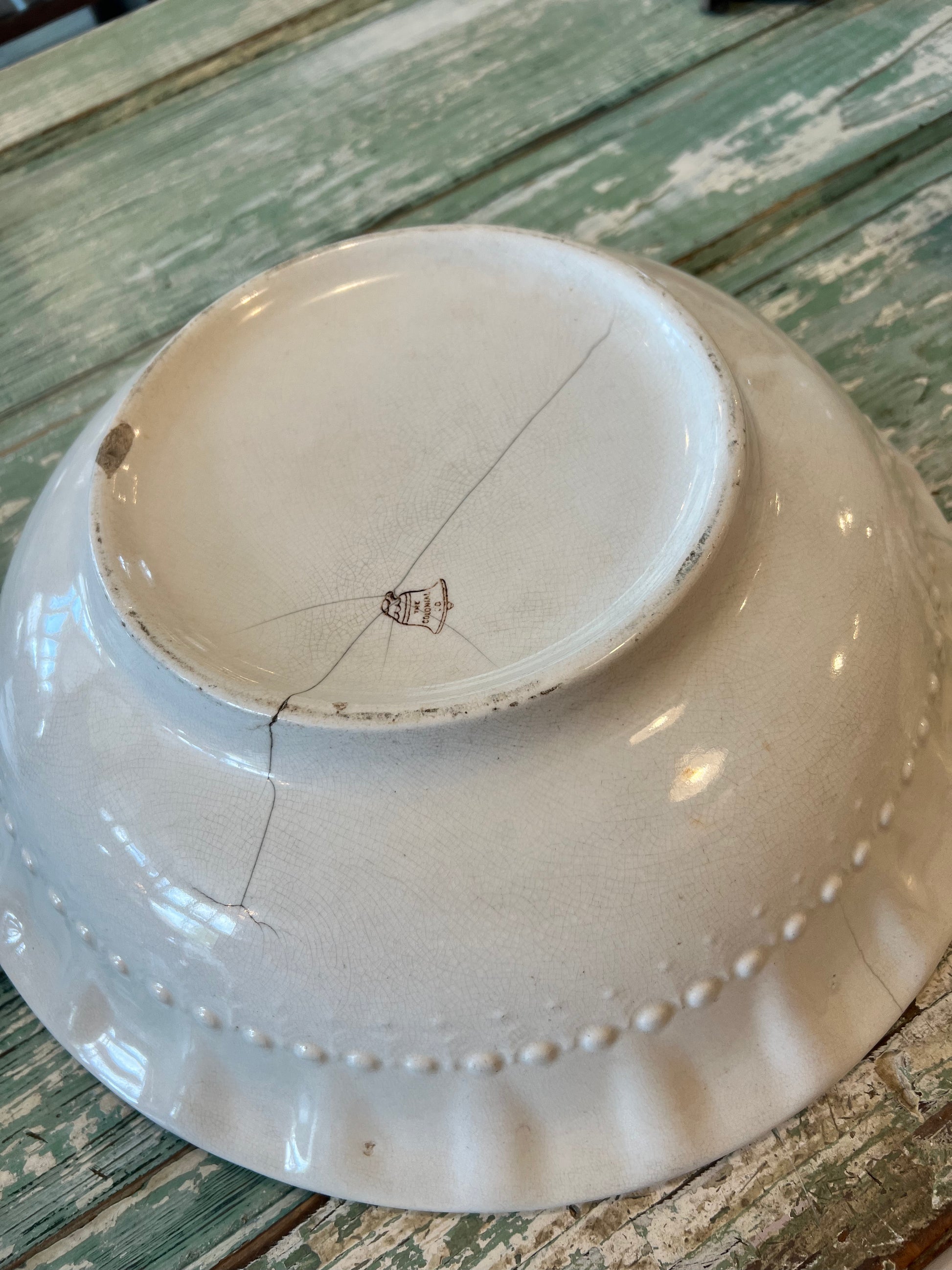 Colonial Co Ironstone late 1800s Basin Bowl