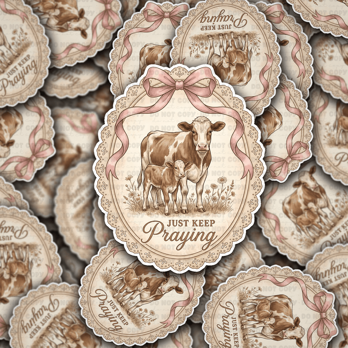 Just Keep Praying Christian Farm sticker - The Mustard Seed Collection, The Seed