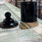 JV Co. Inc Black Amethyst Agate Glass Apothecary Jars Orloff Bergamot