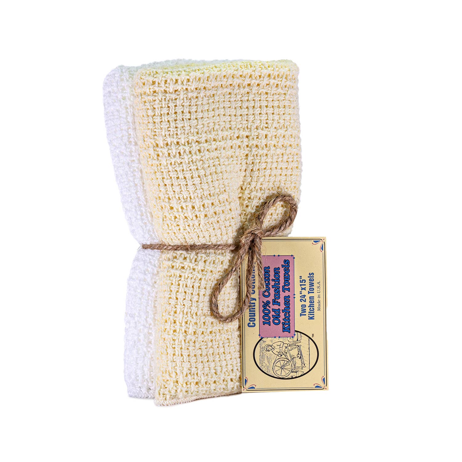 Kitchen Towels 2 Pack: Mint Green/Natural