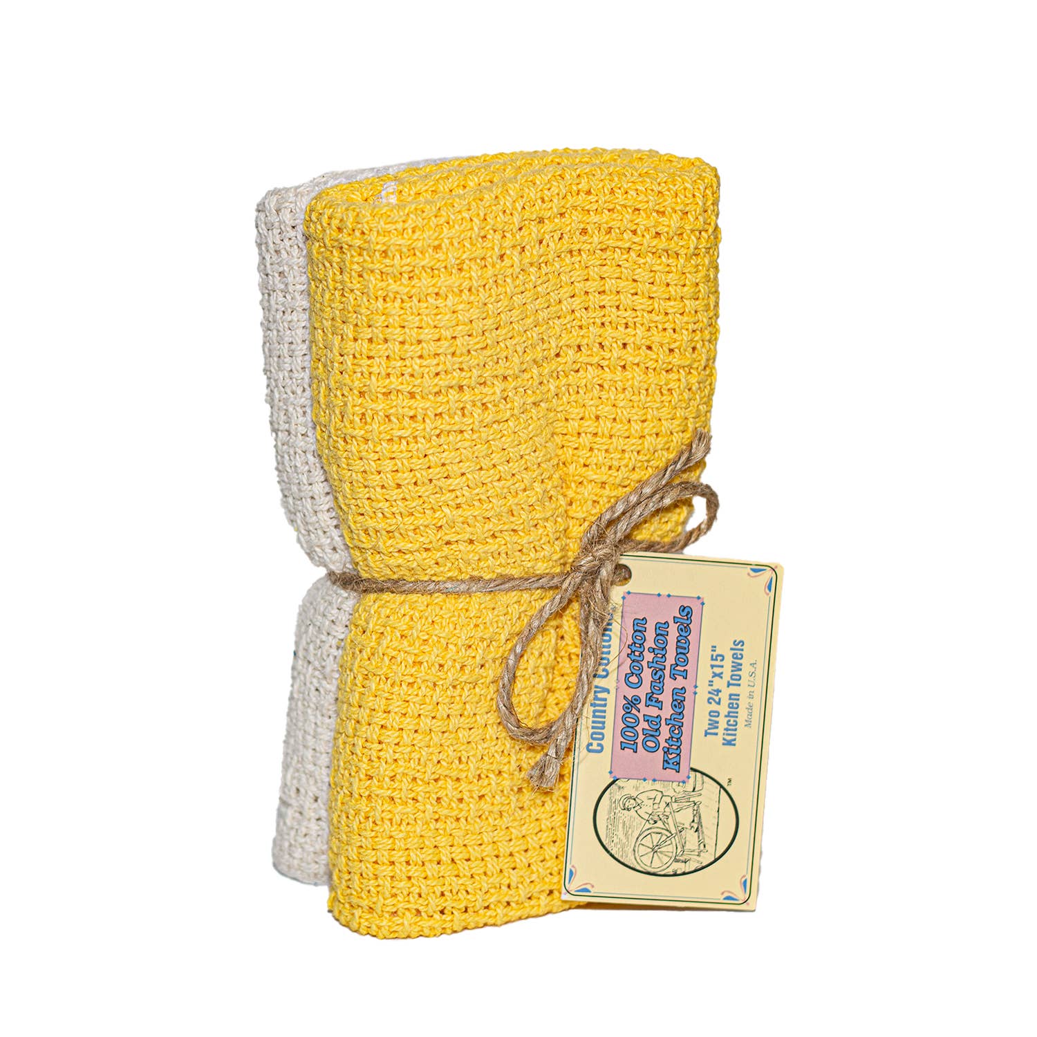 Kitchen Towels 2 Pack: Mint Green/Natural