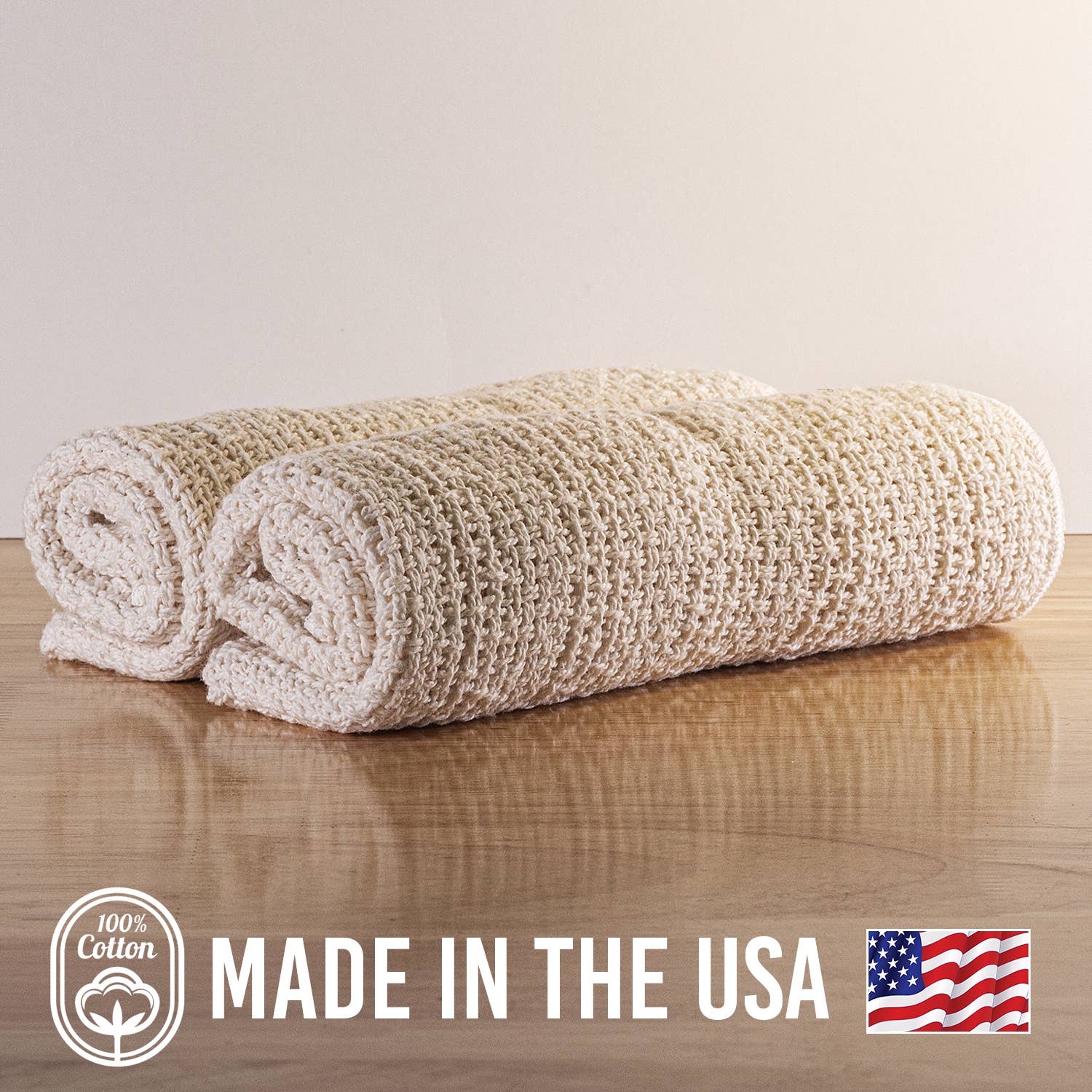 Kitchen Towels 2 Pack: Slate Blue/Natural - The Mustard Seed Collection, The Seed