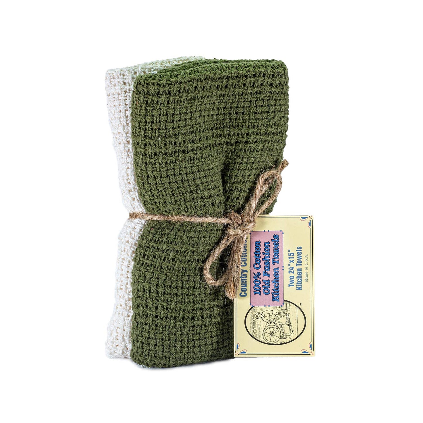 Kitchen Towels 2 Pack: Slate Blue/Natural - The Mustard Seed Collection, The Seed
