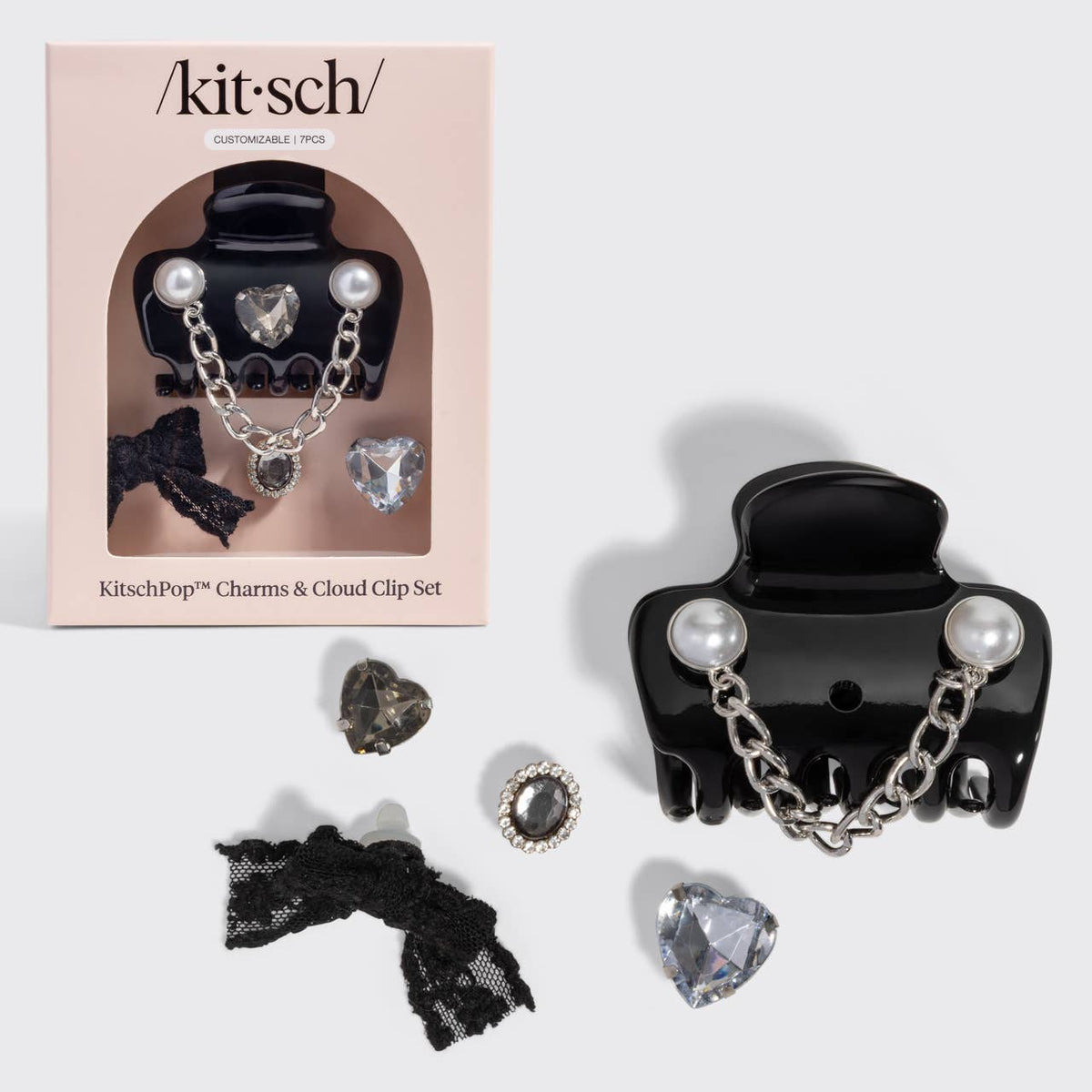 KitschPop™️ Cloud Clip 7pc Set Vintage- Black - The Mustard Seed Collection, The Seed