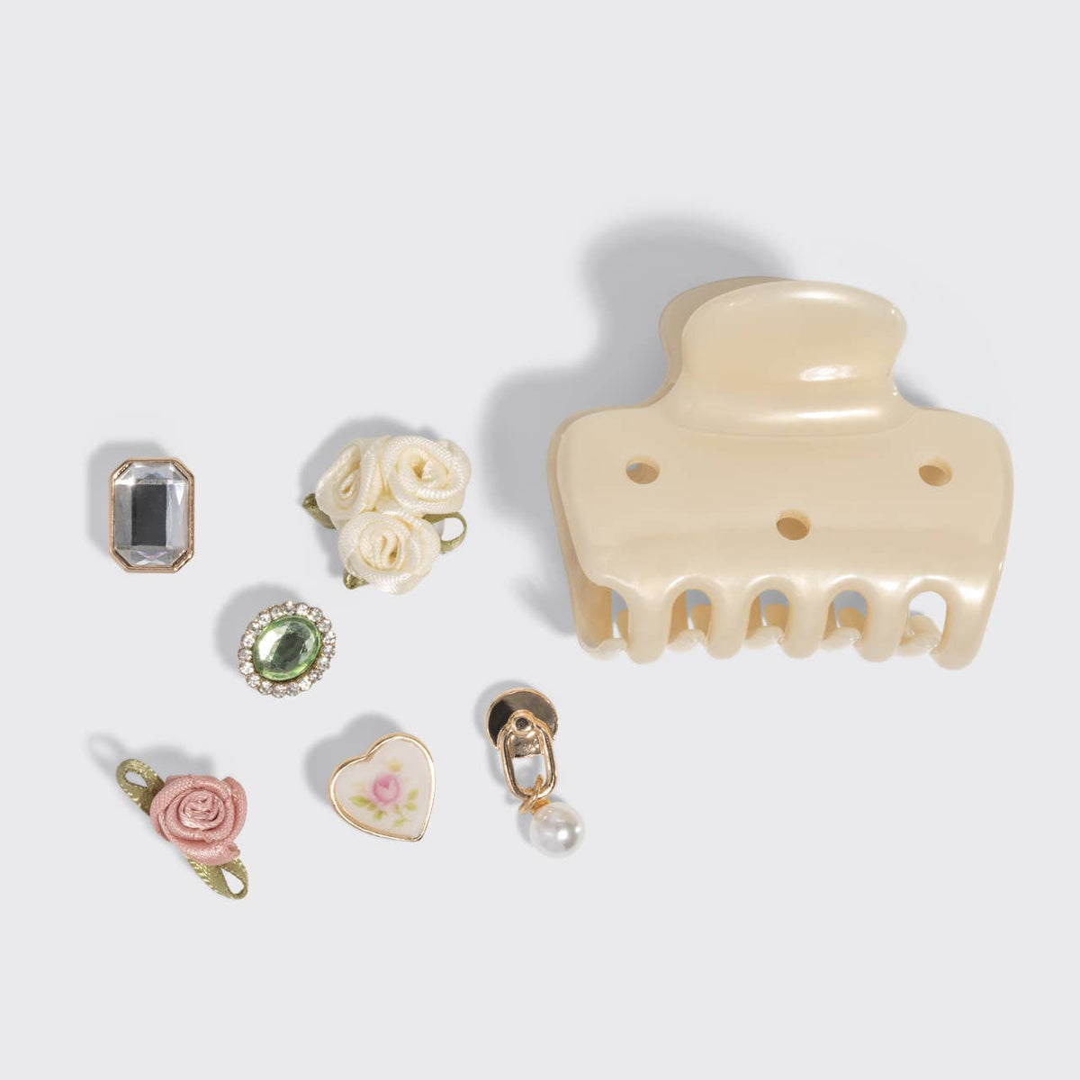KitschPop™️ Cloud Clip 7pc Set Vintage - Pearlized Cream - The Mustard Seed Collection, The Seed