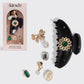 KitschPop™️ Curved Claw Clip 7pc Set Vintage - Black - The Mustard Seed Collection, The Seed