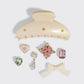 KitschPop™️Curved Claw Clip 7pc Set Vintage- Pearlized Cream - The Mustard Seed Collection, The Seed