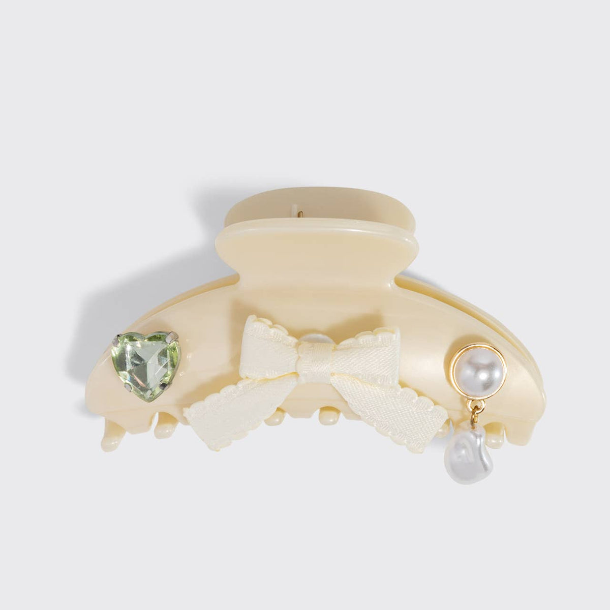 KitschPop™️Curved Claw Clip 7pc Set Vintage- Pearlized Cream - The Mustard Seed Collection, The Seed
