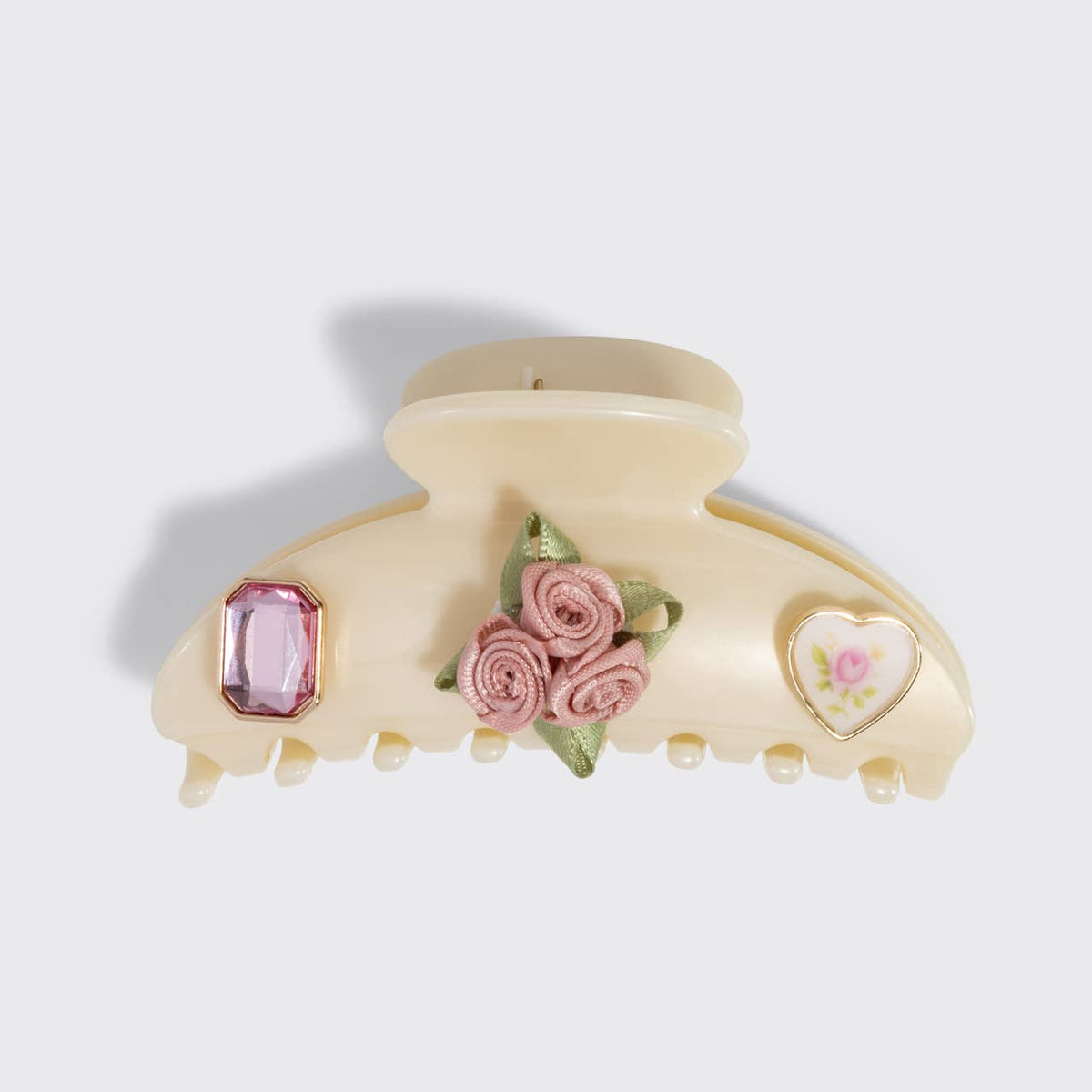 KitschPop™️Curved Claw Clip 7pc Set Vintage- Pearlized Cream - The Mustard Seed Collection, The Seed