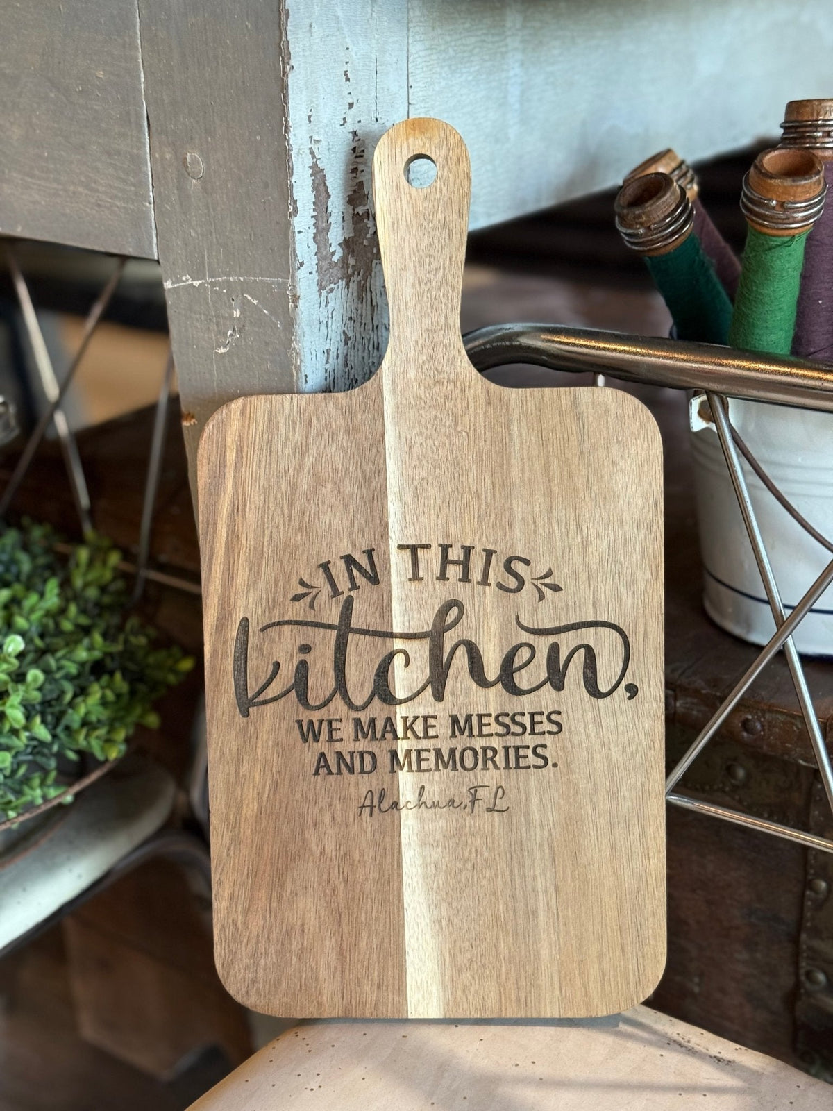 Laser Engraved Acacia Cutting Board - The Mustard Seed Collection, The Seed
