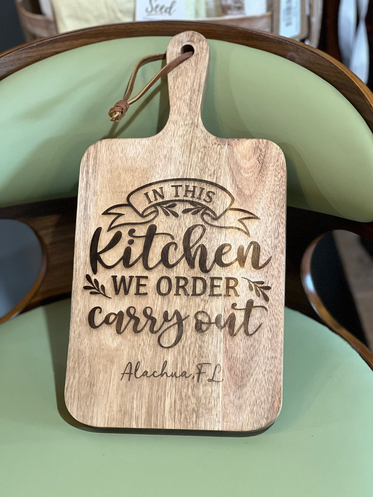 Laser Engraved Acacia Cutting Board - The Mustard Seed Collection, The Seed