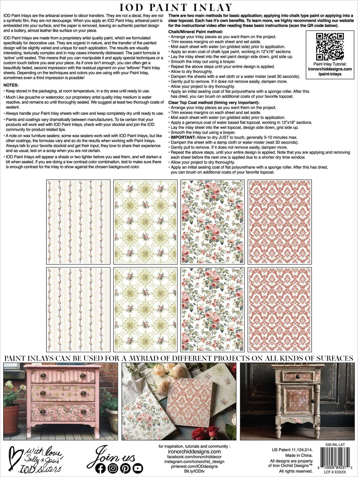 Lattice Rose IOD Paint Inlay 12x16 Pad - The Mustard Seed Collection, The Seed