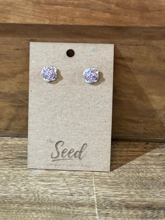 Lavender & Silver-Toned Knot Earrings - The Mustard Seed Collection, The Seed