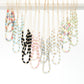 Layered Beaded Necklace Featuring Cracked Faceted Cylinder Beads 