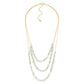 Layered Beaded Necklace Featuring Cracked Faceted Cylinder Beads 