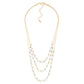 Layered Beaded Necklace Featuring Cracked Faceted Cylinder Beads 