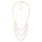 Layered Beaded Necklace Featuring Cracked Faceted Cylinder Beads 