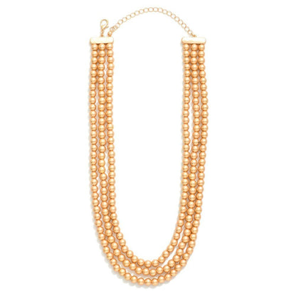 Layered Metal Tone Beaded Necklace - The Mustard Seed Collection, The Seed