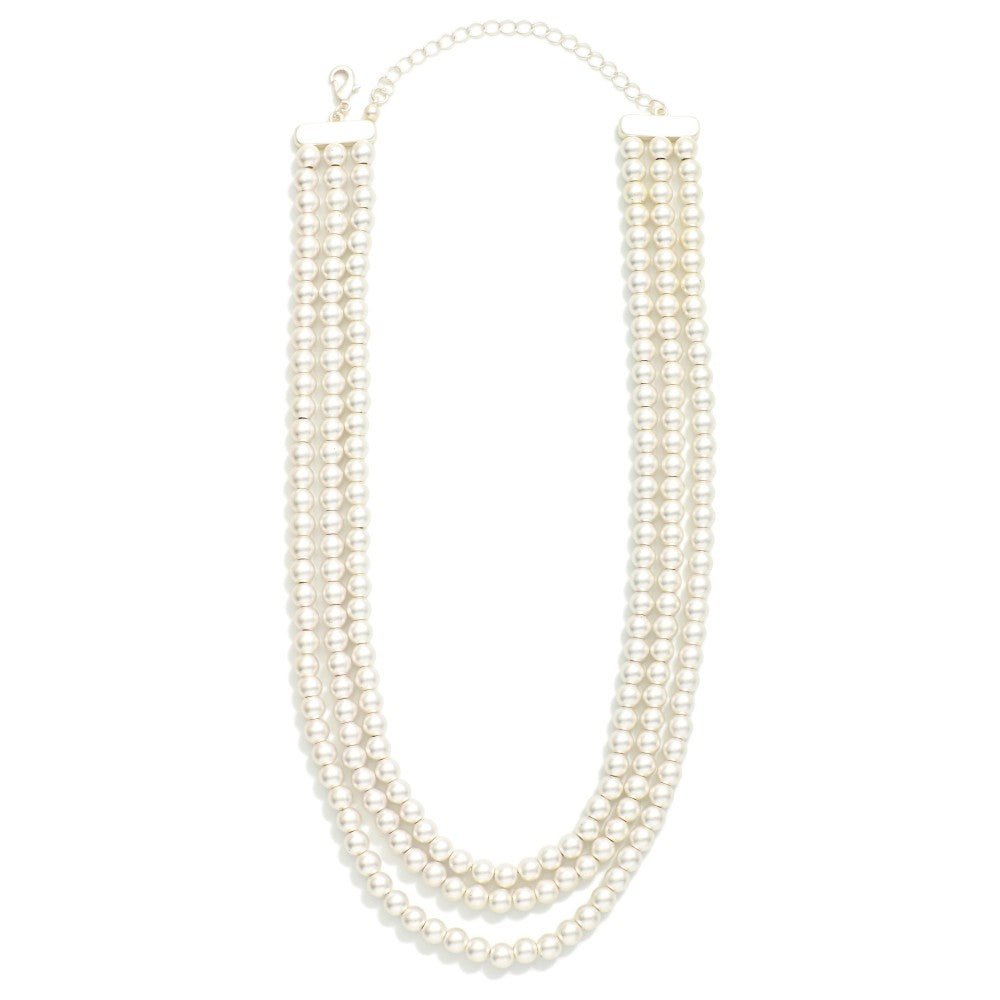 Layered Metal Tone Beaded Necklace - The Mustard Seed Collection, The Seed