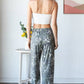 Leopard Camo Side Slit Ankle Tie Pants
