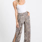 Leopard Print Lightweight Split Side Ankle Tie Pants Mocha