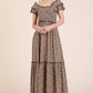 Leopard Ruffle Sleeve Tiered Maxi Dress - The Mustard Seed Collection, The Seed
