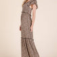 Leopard Ruffle Sleeve Tiered Maxi Dress - The Mustard Seed Collection, The Seed