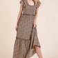 Leopard Ruffle Sleeve Tiered Maxi Dress - The Mustard Seed Collection, The Seed