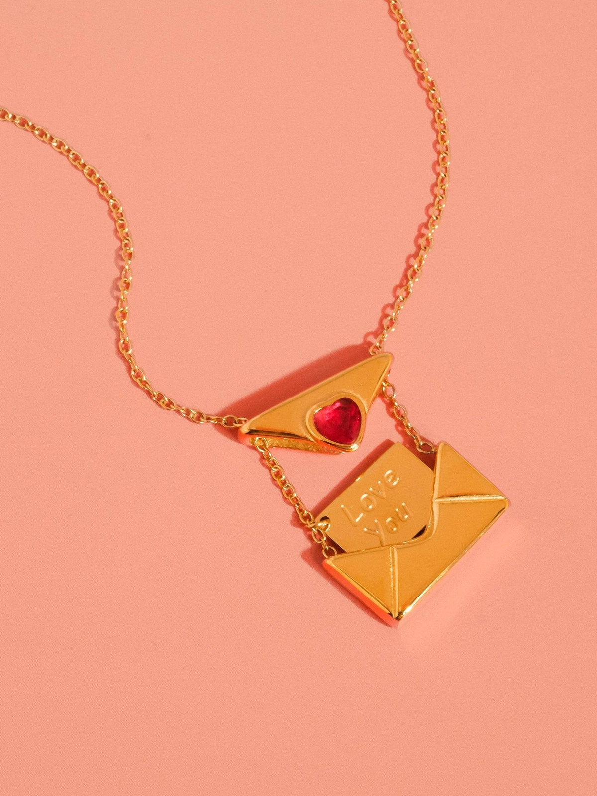 Letter 18K Gold Non-Tarnish Love Letter Heart Necklace: Yellow Gold - The Mustard Seed Collection, The Seed